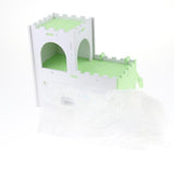 Max Hamster Hideout House Cabin Cages Wooden Villa Hut Play Toy Green