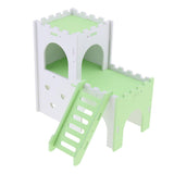 Max Hamster Hideout House Cabin Cages Wooden Villa Hut Play Toy Green