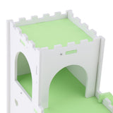 Max Hamster Hideout House Cabin Cages Wooden Villa Hut Play Toy Green