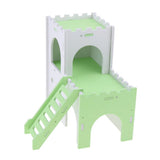 Max Hamster Hideout House Cabin Cages Wooden Villa Hut Play Toy Green