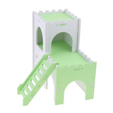 Max Hamster Hideout House Cabin Cages Wooden Villa Hut Play Toy Green