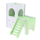 Max Hamster Hideout House Cabin Cages Wooden Villa Hut Play Toy Green