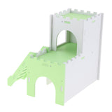 Max Hamster Hideout House Cabin Cages Wooden Villa Hut Play Toy Green