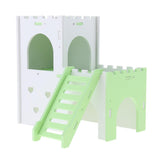 Max Hamster Hideout House Cabin Cages Wooden Villa Hut Play Toy Green