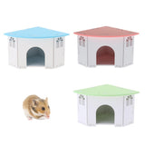 Max Small Animals House Cage Wooden Villa Hut Toy Hamster Exercise Toy Pink