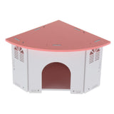 Max Small Animals House Cage Wooden Villa Hut Toy Hamster Exercise Toy Pink