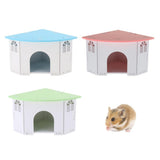 Max Small Animals House Cage Wooden Villa Hut Toy Hamster Exercise Toy Pink