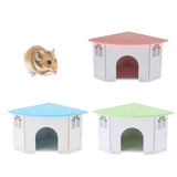 Max Small Animals House Cage Wooden Villa Hut Toy Hamster Exercise Toy Pink