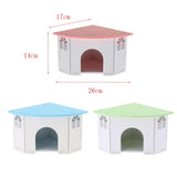Max Small Animals House Cage Wooden Villa Hut Toy Hamster Exercise Toy Pink