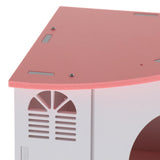 Max Small Animals House Cage Wooden Villa Hut Toy Hamster Exercise Toy Pink
