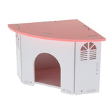 Max Small Animals House Cage Wooden Villa Hut Toy Hamster Exercise Toy Pink