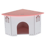 Max Small Animals House Cage Wooden Villa Hut Toy Hamster Exercise Toy Pink