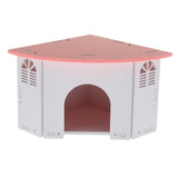 Max Small Animals House Cage Wooden Villa Hut Toy Hamster Exercise Toy Pink