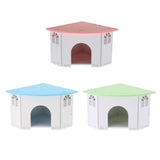 Max Small Animals House Cage Wooden Villa Hut Toy Hamster Exercise Toy Pink