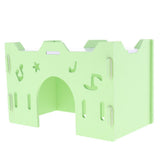 Maxbell Hamster Hideout House Wooden Living Hut Exercise Funny Nest Toy green