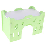 Maxbell Hamster Hideout House Wooden Living Hut Exercise Funny Nest Toy green