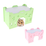 Maxbell Hamster Hideout House Wooden Living Hut Exercise Funny Nest Toy green