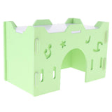 Maxbell Hamster Hideout House Wooden Living Hut Exercise Funny Nest Toy green