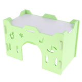 Maxbell Hamster Hideout House Wooden Living Hut Exercise Funny Nest Toy green