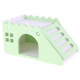 Maxbell Hamster Hideout House Wood Living Hut Exercise Funny Nest Toy for Rat green