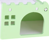 Maxbell Hamster Hideout House Wood Living Hut Exercise Funny Nest Toy for Rat green
