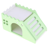 Maxbell Hamster Hideout House Wood Living Hut Exercise Funny Nest Toy for Rat green