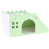 Maxbell Hamster Hideout House Wood Living Hut Exercise Funny Nest Toy for Rat green