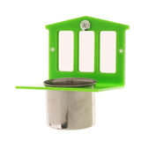 Maxbell Pet Birds Feeder Bowl Mirror Chew Toy Stainless Steel Cup Parrot Stand Perch