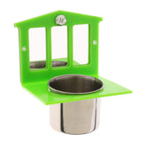 Maxbell Pet Birds Feeder Bowl Mirror Chew Toy Stainless Steel Cup Parrot Stand Perch