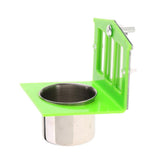 Maxbell Pet Birds Feeder Bowl Mirror Chew Toy Stainless Steel Cup Parrot Stand Perch