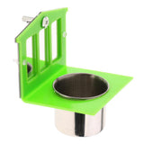 Maxbell Pet Birds Feeder Bowl Mirror Chew Toy Stainless Steel Cup Parrot Stand Perch