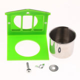 Maxbell Pet Birds Feeder Bowl Mirror Chew Toy Stainless Steel Cup Parrot Stand Perch
