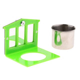 Maxbell Pet Birds Feeder Bowl Mirror Chew Toy Stainless Steel Cup Parrot Stand Perch