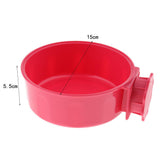 Maxbell Pet Dog Bolt On Cage Bowl Coop Cup, Clamp Puppy Crate Hanging Dish Red