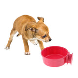 Maxbell Pet Dog Bolt On Cage Bowl Coop Cup, Clamp Puppy Crate Hanging Dish Red