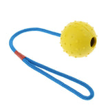 Maxbell Pet Dog and Cat Interactive Play Interactive Ball with Rope Toy Yellow