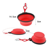 Maxbell Portable Folding Pet Dog Bowl Silicone Water & Food Bowl with Buckle Red L