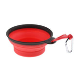 Maxbell Portable Folding Pet Dog Bowl Silicone Water & Food Bowl with Buckle Red L