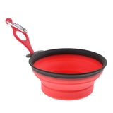 Maxbell Portable Folding Pet Dog Bowl Silicone Water & Food Bowl with Buckle Red L