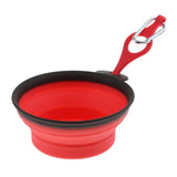 Maxbell Portable Folding Pet Dog Bowl Silicone Water & Food Bowl with Buckle Red L