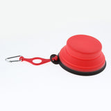 Maxbell Portable Folding Pet Dog Bowl Silicone Water & Food Bowl with Buckle Red L