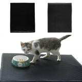 Maxbell Cat Anti-Tracking Litter Mat Pad Cat Feeding Mat Floor Protection Black