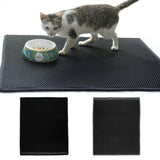 Maxbell Cat Anti-Tracking Litter Mat Pad Cat Feeding Mat Floor Protection Black