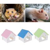Maxbell Hamster House Small Animal Hideout Pet Mini Hut Hamster Cabin Cages pink