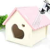 Maxbell Hamster House Small Animal Hideout Pet Mini Hut Hamster Cabin Cages pink