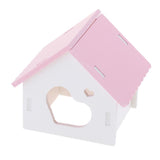 Maxbell Hamster House Small Animal Hideout Pet Mini Hut Hamster Cabin Cages pink