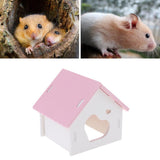 Maxbell Hamster House Small Animal Hideout Pet Mini Hut Hamster Cabin Cages pink