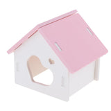 Maxbell Hamster House Small Animal Hideout Pet Mini Hut Hamster Cabin Cages pink