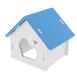 Maxbell Hamster House Small Animal Hideout Pet Mini Hut Hamster Cabin Cages blue