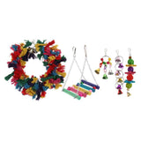 Max Small Animals Cage Ornament Colorful Toy Set for Birds, Hamster
